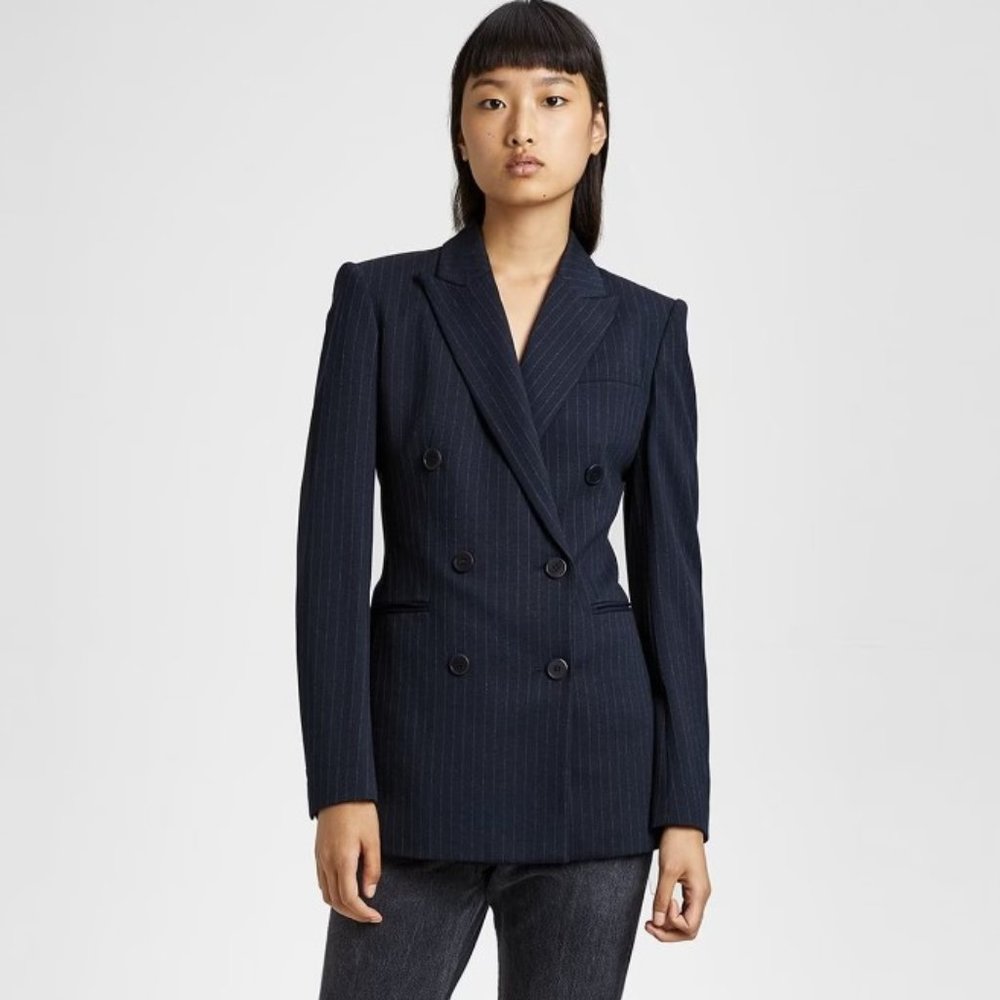 Theory Navy Pinstripe Blazer